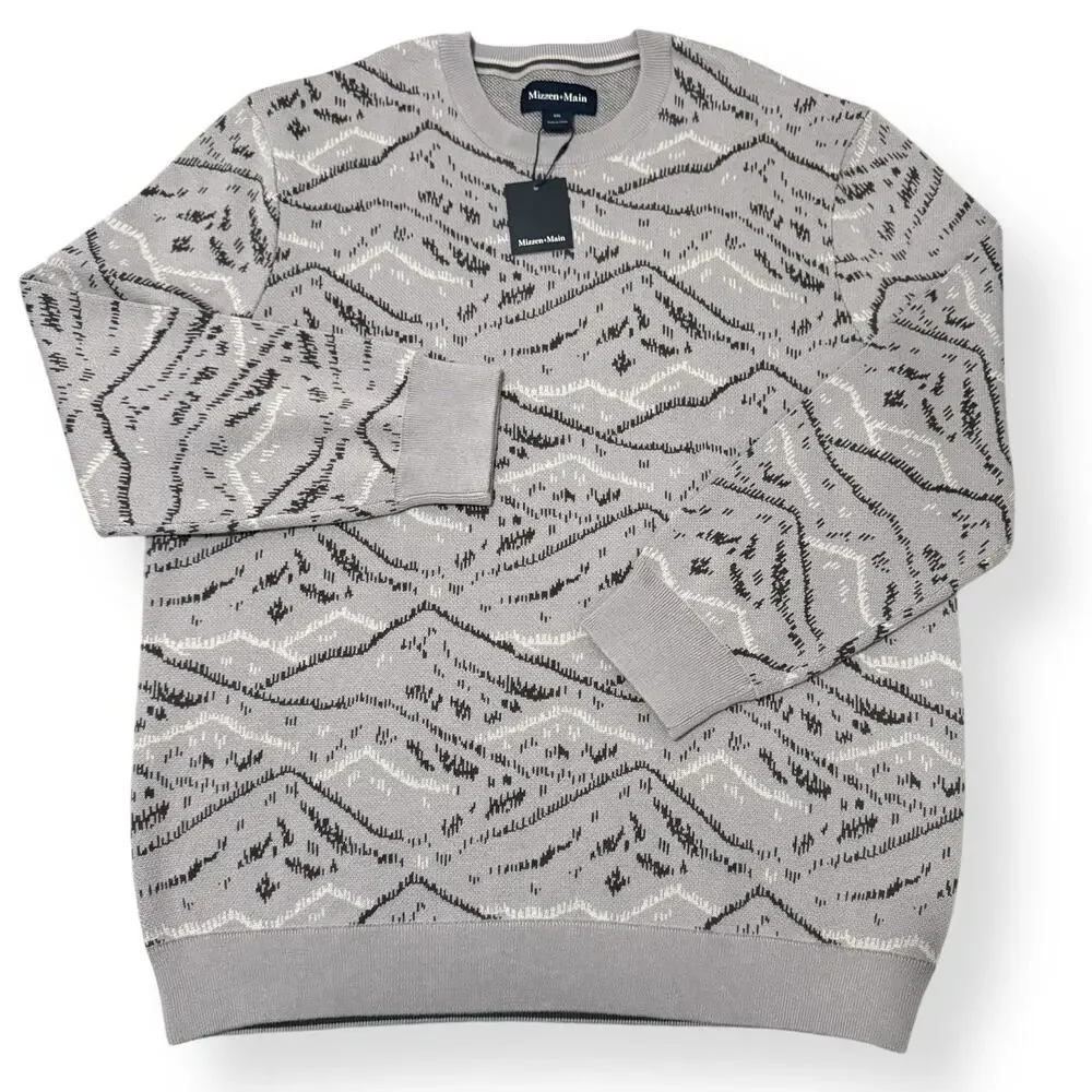Mizzen+ Main Hillcrest Crewneck Sweater Gray Men's Size XXL New